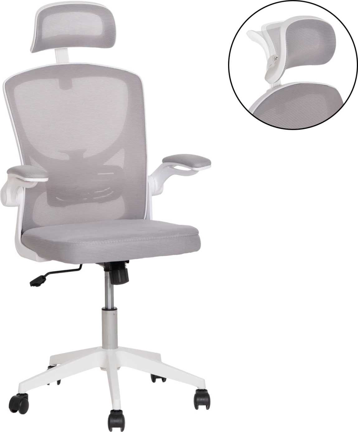 Karrige zyre ergonomike FLOATER, e bardhë/ gri e lehtë, FH1230.02, 62x62x106-116cm