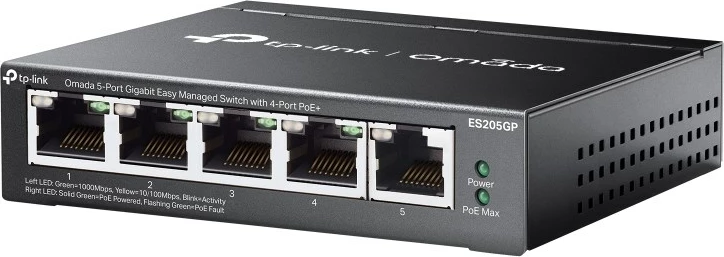Switch TP-Link Omada ES205G, Gigabit Ethernet, PoE, i zi