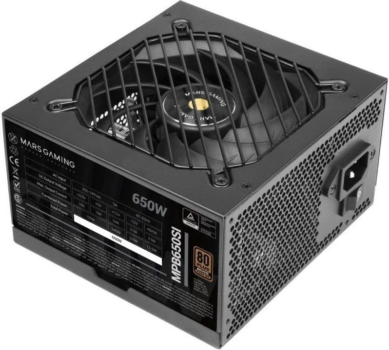 Njësi furnizimi me energji Mars Gaming MPB650SI, 650 W, ATX, E zezë