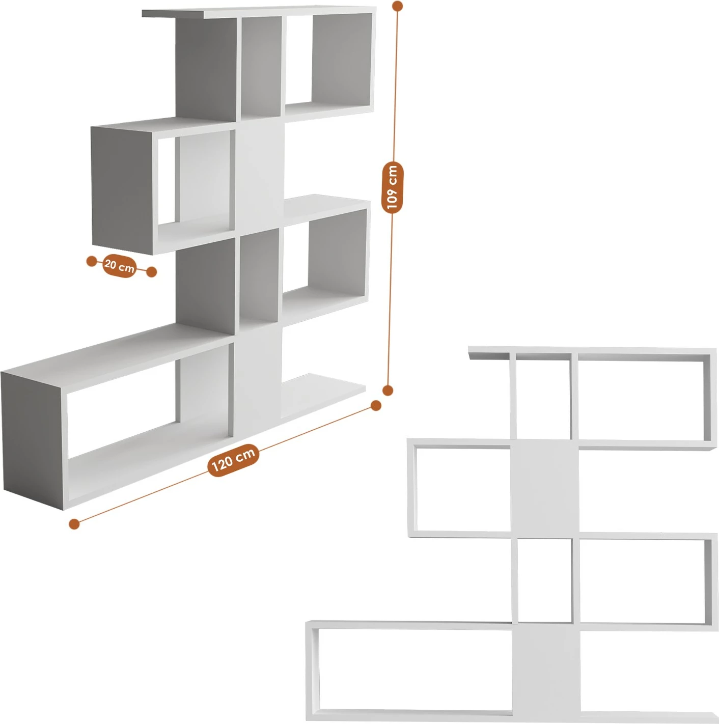 Raft librash Hanah Home, Karlin, i bardhë