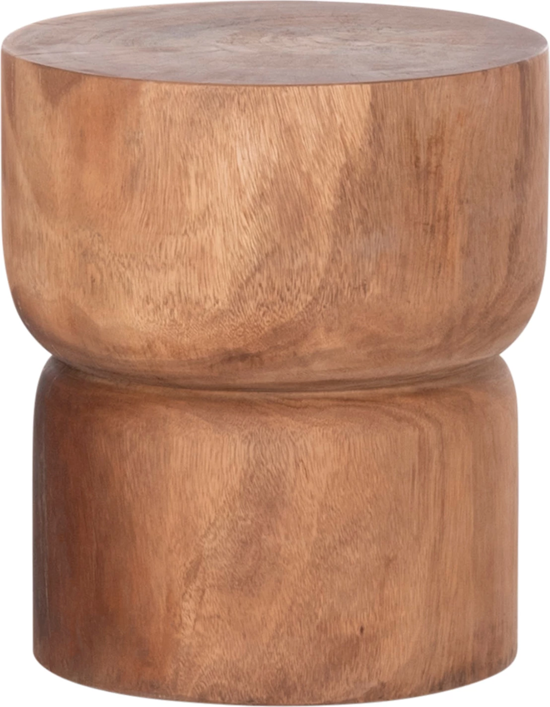 Tavolinë anësore ose stol cilindrik, dru suar natyral, FEBRY FH9908, 39.5x45.5cm