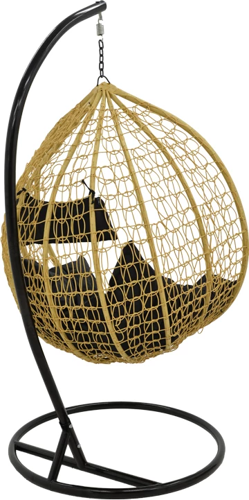 Karrige varëse Zafer, ngjyrë natyrale dhe metal i zi, 106x103x200cm