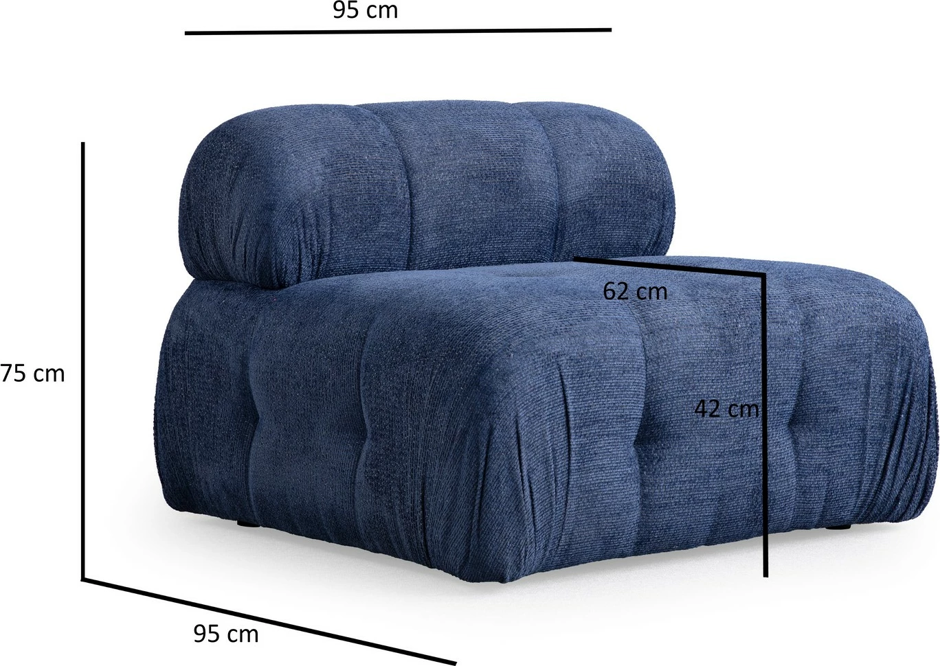 Karrige një vendëshe Atelier del Sofa, Petite O1, ngjyrë blu nate