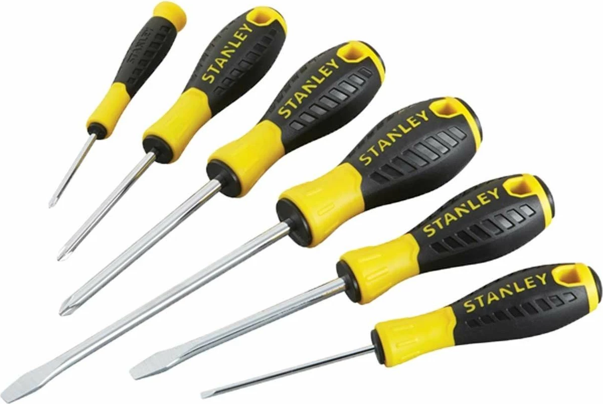 Set kaçavidash Stanley Essential STHT0-60208, 6 copë, verdhë/zi