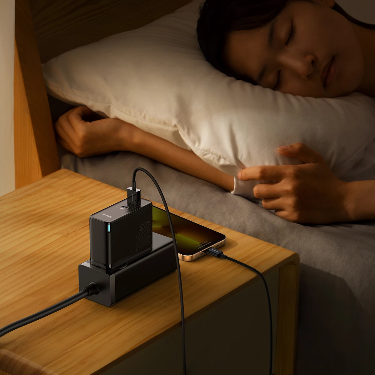 Karikues muri Baseus GaN5 Pro, 100W, 2 porta (USB-C/USB-A), i zi