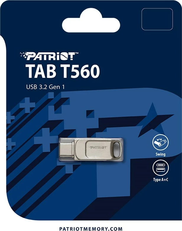 USB flash Patriot Memory Tab T560, 64GB, Dual USB, 120MB/s, Argjendtë