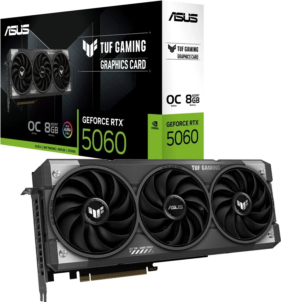 Kartelë grafike ASUS TUF Gaming TUF-RTX5060-O8G-GAMING, 8 GB GDDR7, e zezë
