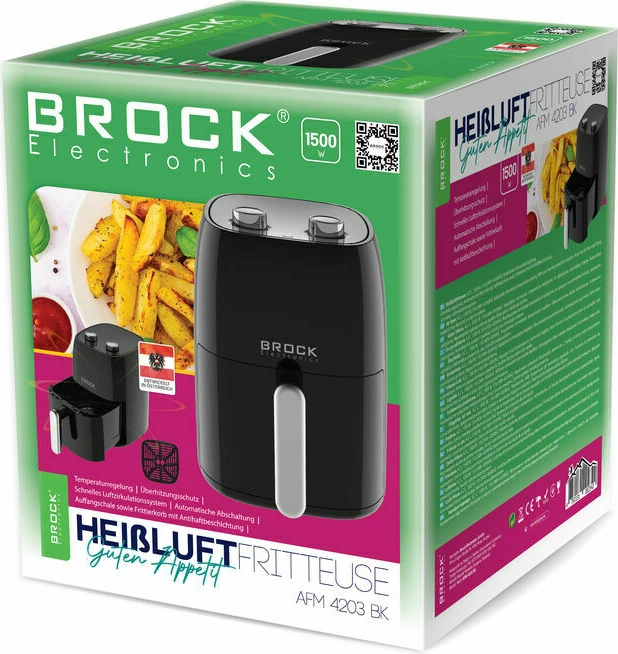 Friter me ajër të nxehtë Brock AFM 4203 BK 4.2 L 1500 W, i zi