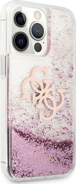 Mbështjellës Guess GUHCP13XLG4GPI për iPhone 13 Pro Max 6.7", hardcase, 4G Big Liquid Glitter, rozë