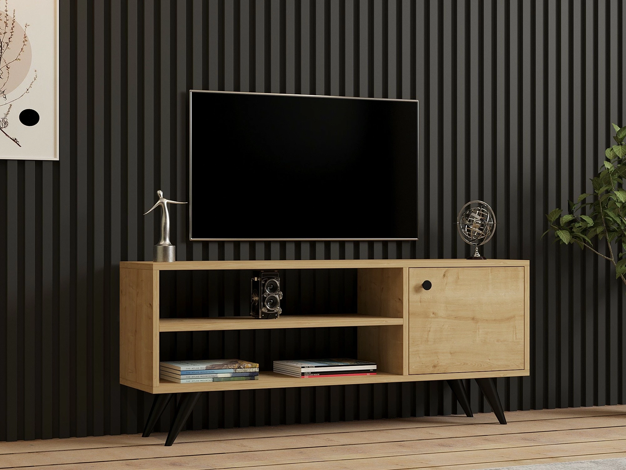 Komodë TV Hanah Home, Jena, ngjyrë lisi