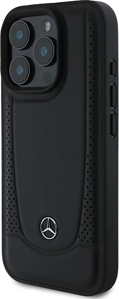 Mbështjellës Mercedes Leather Urban për iPhone 16 Pro, i zi