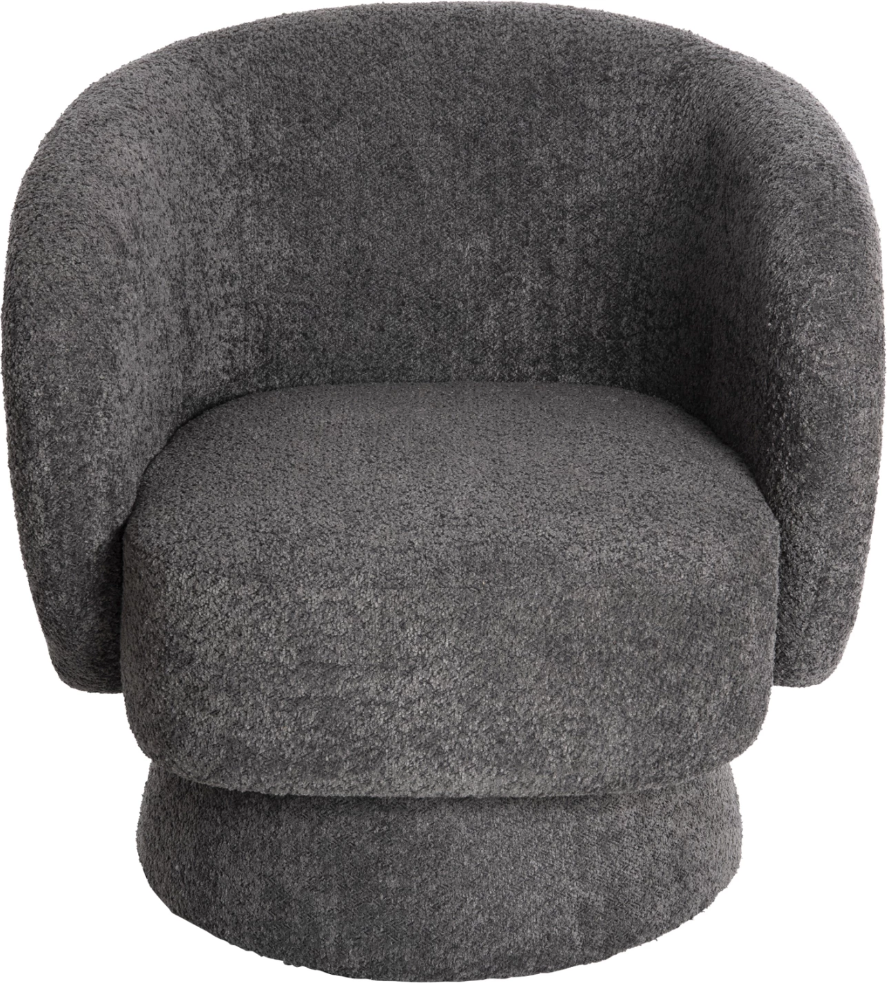 Karrige rrotulluese KARLEN FH9592.01, pëlhurë boucle gri, 78x81x77H cm