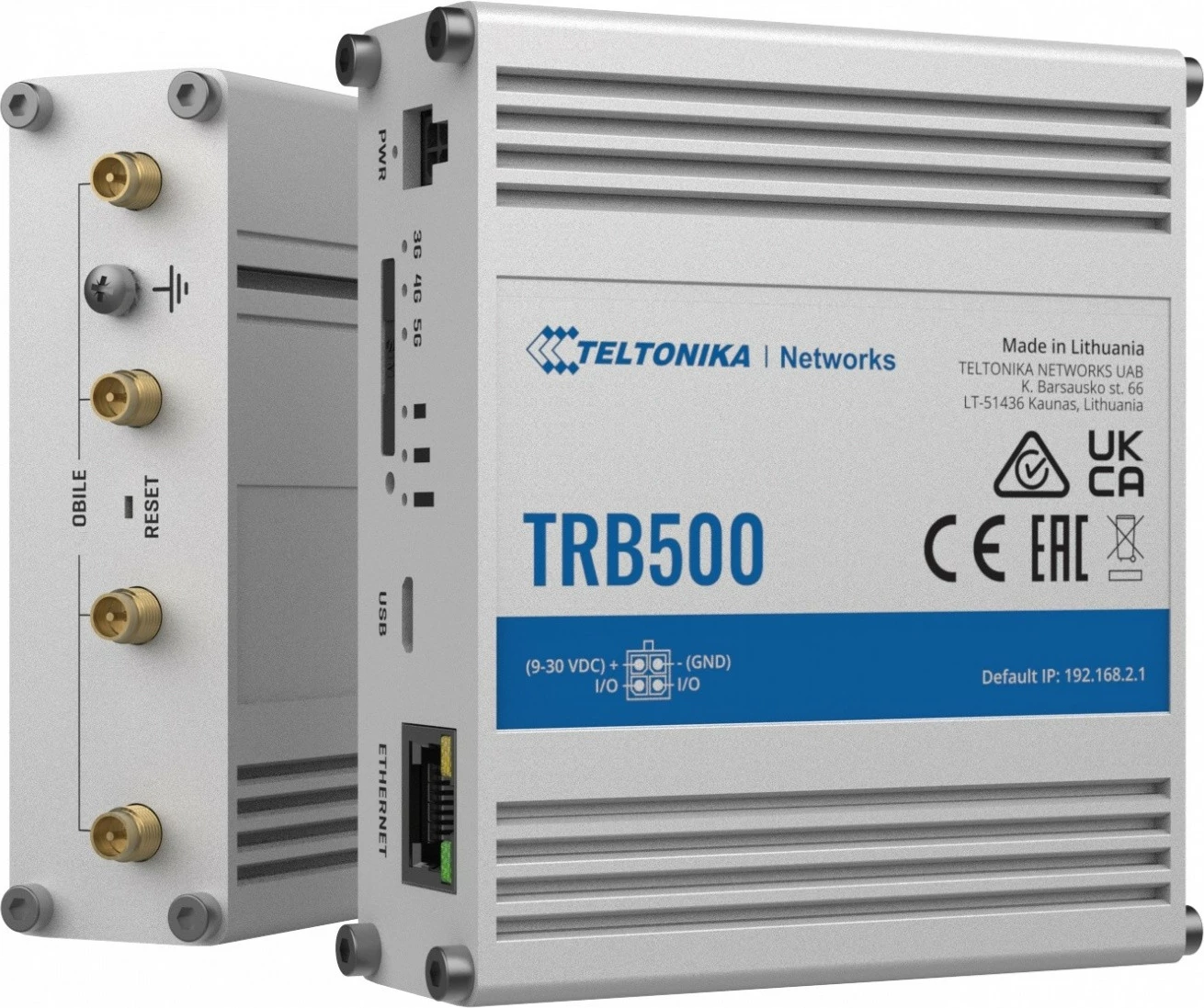 Gateway 5G/LTE Teltonika TRB500, portë Gigabit Ethernet, 4 antena, Alumini