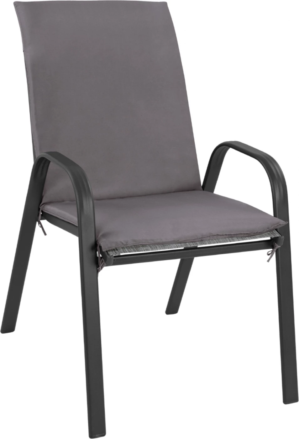 Karrige për jashtë Leon, ngjyrë metalike gri me jastëk gri, FH10573.01, 54x70x93 cm