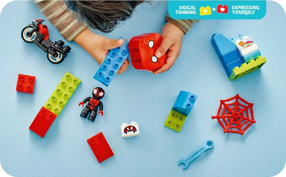 Set ndërtimi LEGO DUPLO Marvel 10424 Spin's Motorcycle Adventure, shumëngjyrësh