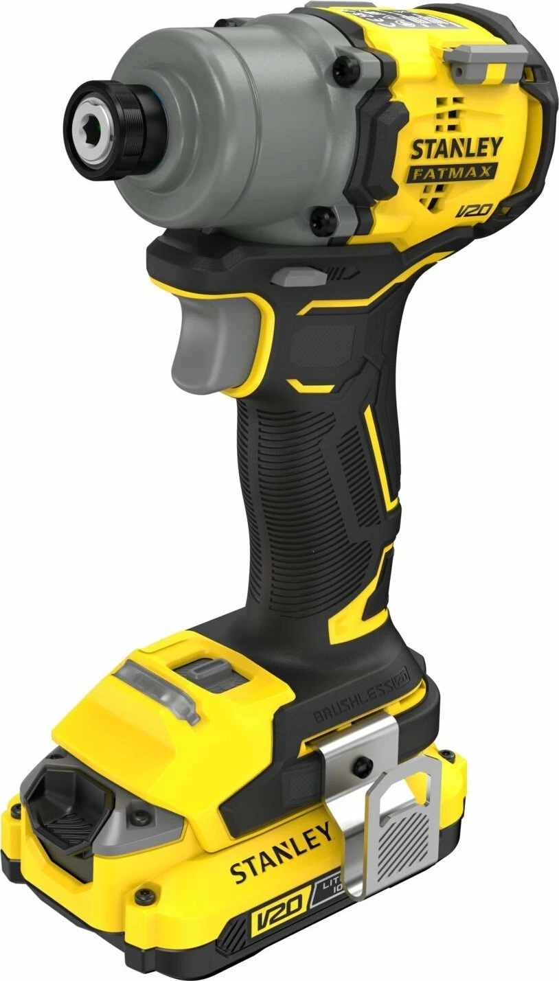 Shurupavërtëse me goditje Stanley FatMax V20 SFMCF830D2K-QW 18 V, brushless, 2x2.0 Ah, 1/4\" HEX, set me 2 bateri + karikues + valixhe, e verdhë/zezë
