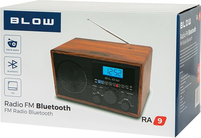 Radio portabile BLOW RA9 V.2, AM/FM, Bluetooth, USB, microSD, Zezë/Kafe