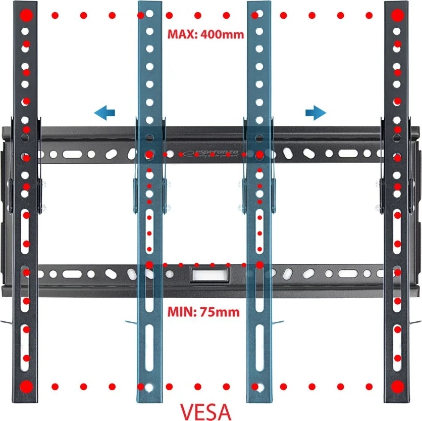 Mbajtëse për TV Esperanza ERW014, 26-70'', e zezë 