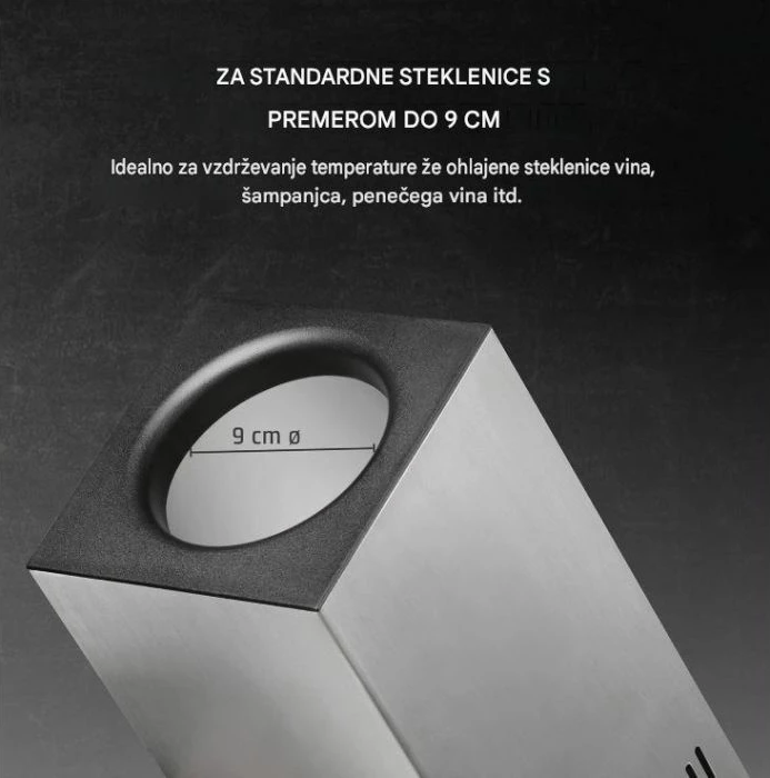 Ftohës shishe vere CASO WineCase One (MPN 614) 5-18°C, 1 shishe, e zezë/argjendtë