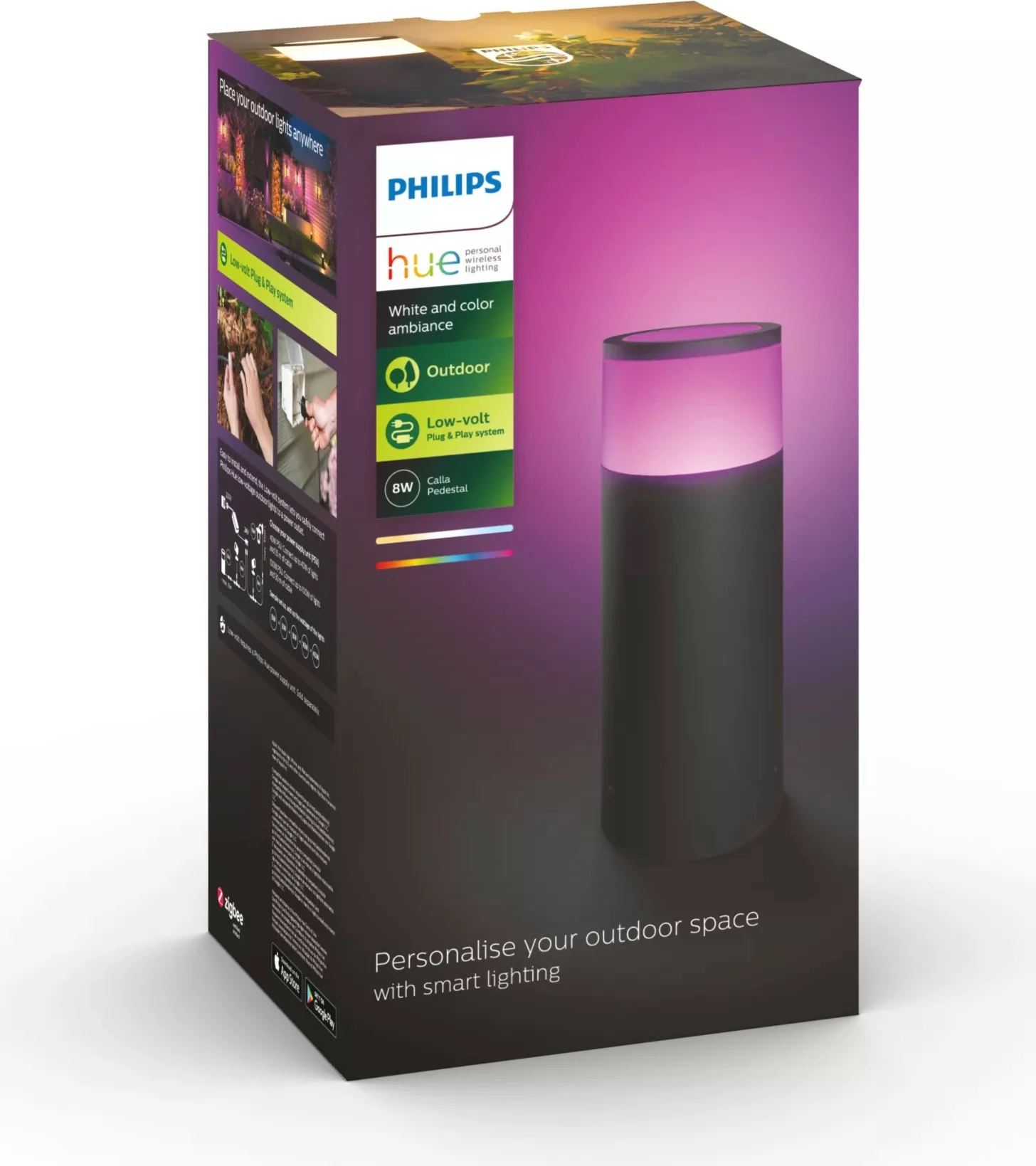 Dritë smart Philips Hue Calla, LED, alumini, e zezë