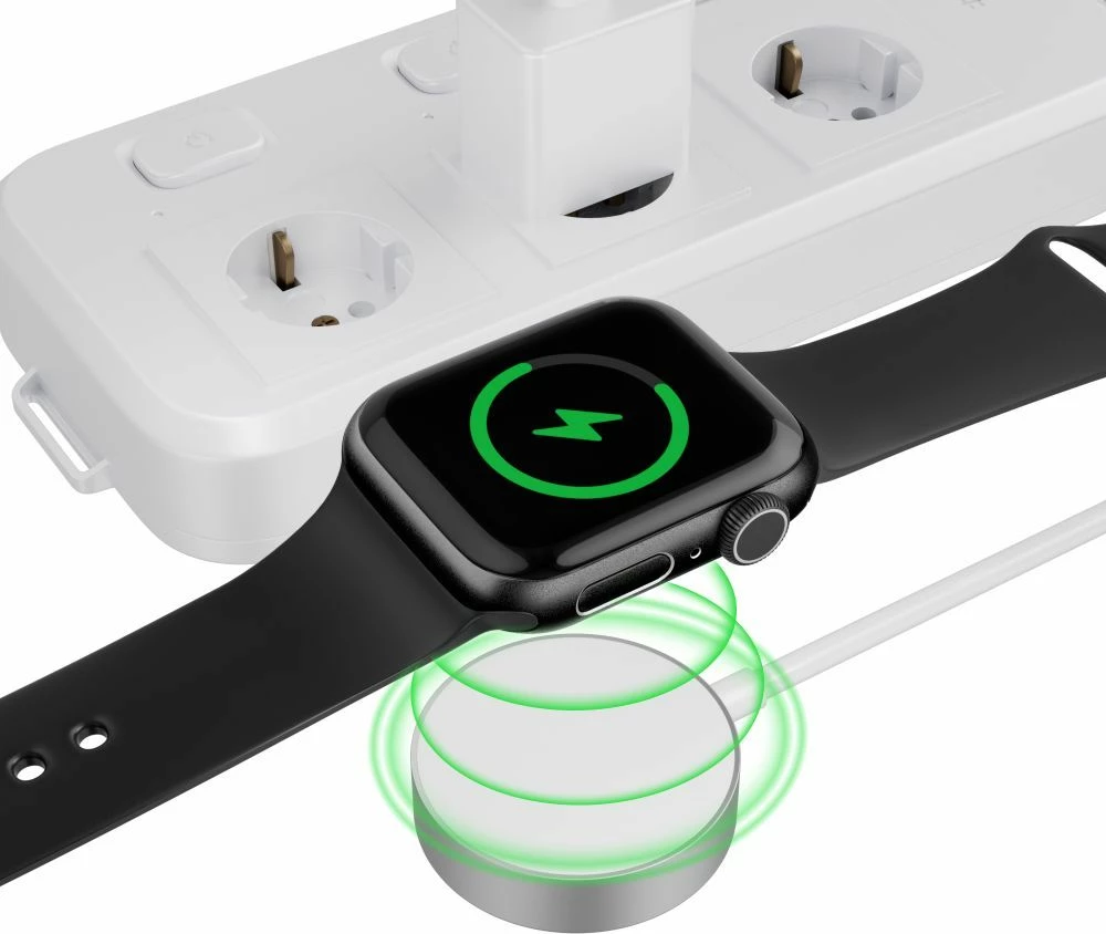 Karikues wireless Tech-Protect UltraBoost për Apple Watch, USB-A, 1.2m, Bardhë
