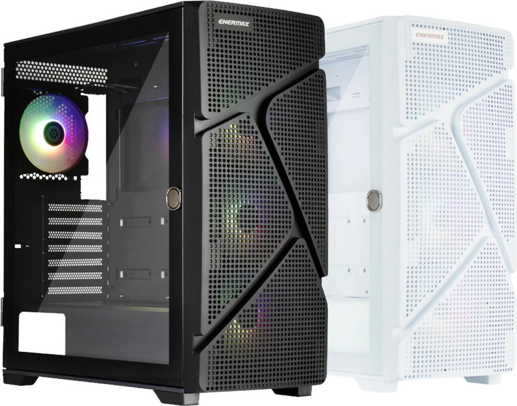 Kasë Enermax MarbleShell MS31 ARGB, midi tower, xham i temperuar, e bardhë