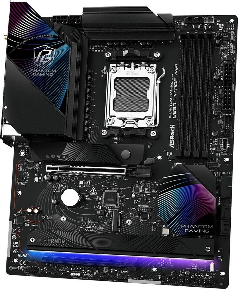 Pllakë amë Asrock Phantom Gaming B850 Riptide WiFi, Socket AM5, ATX, E zezë