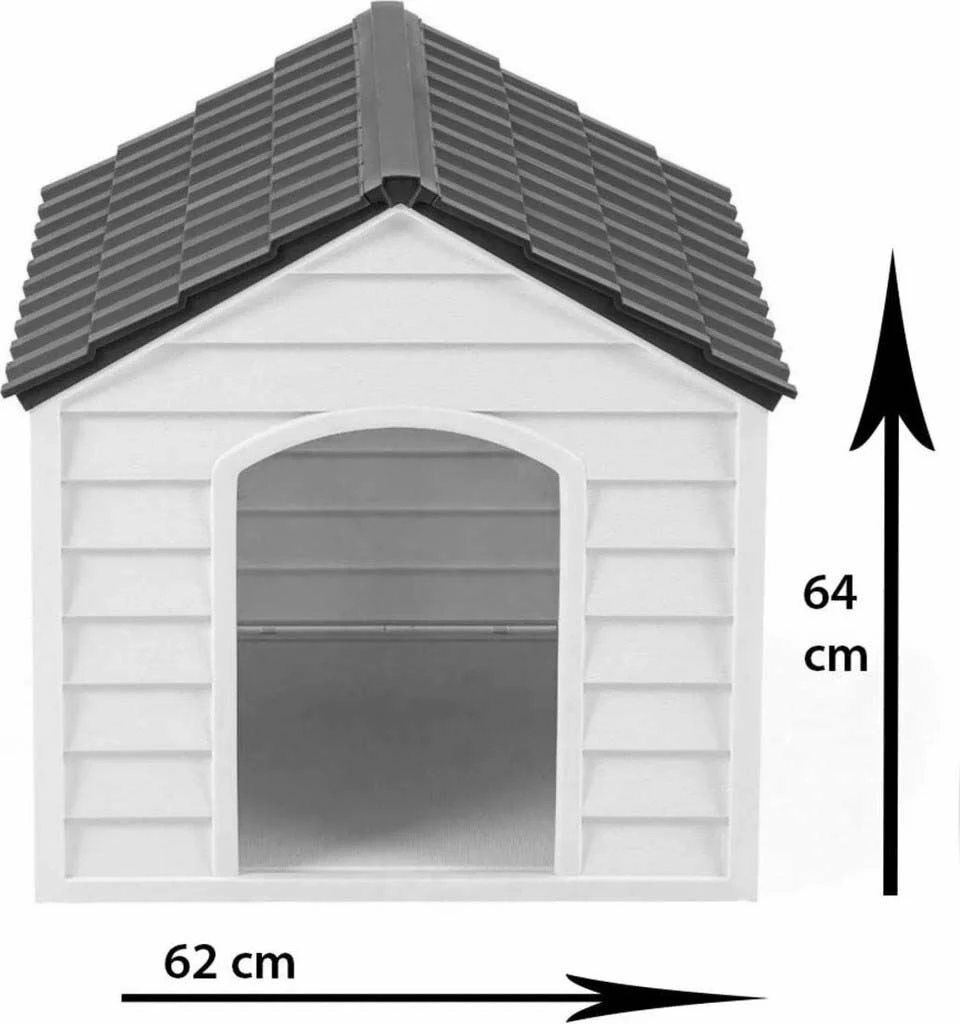 Shtëpi për kafshë, plastikë, gri dhe e gjelbër, 76x64x62cm, Paws & Whiskers, 5100-3