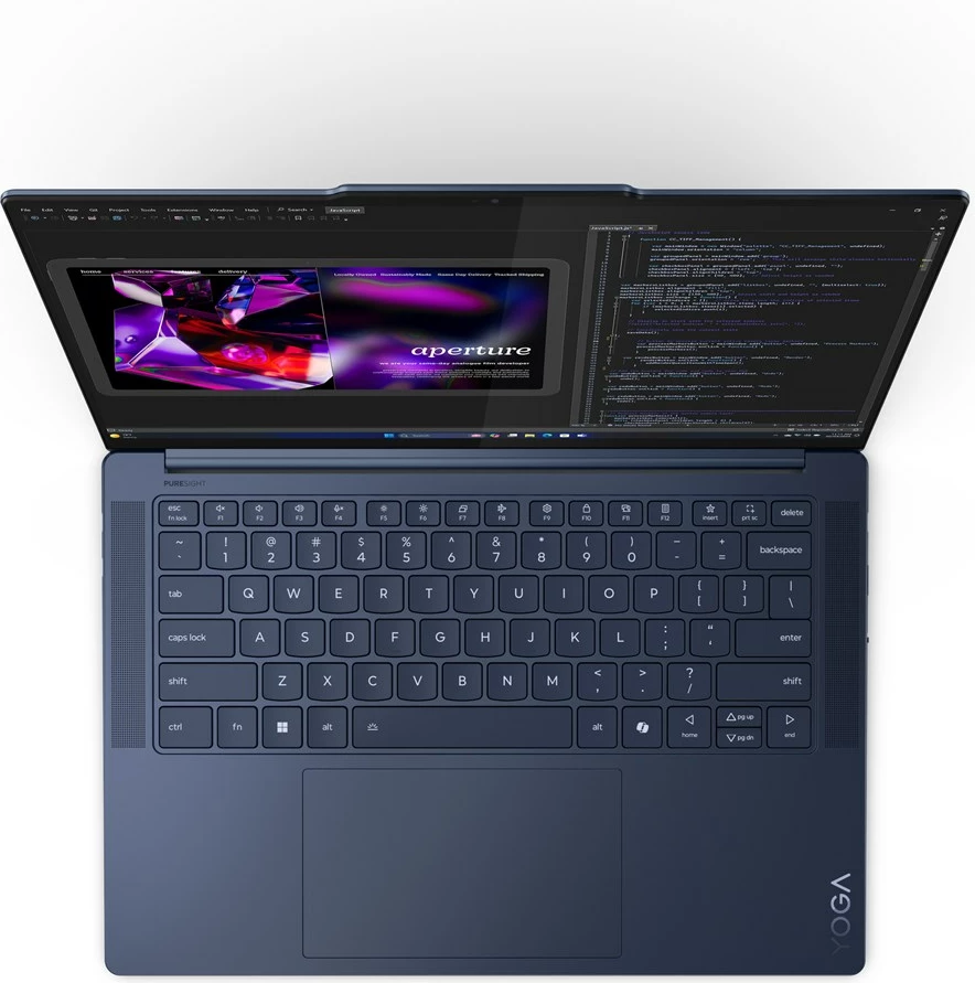 Laptop Lenovo Yoga Slim 7 14Q8X9 Copilot+, Qualcomm Snapdragon X1E-78-100, 14.5" Touchscreen 3K, 32 GB RAM, 512 GB SSD, Blu