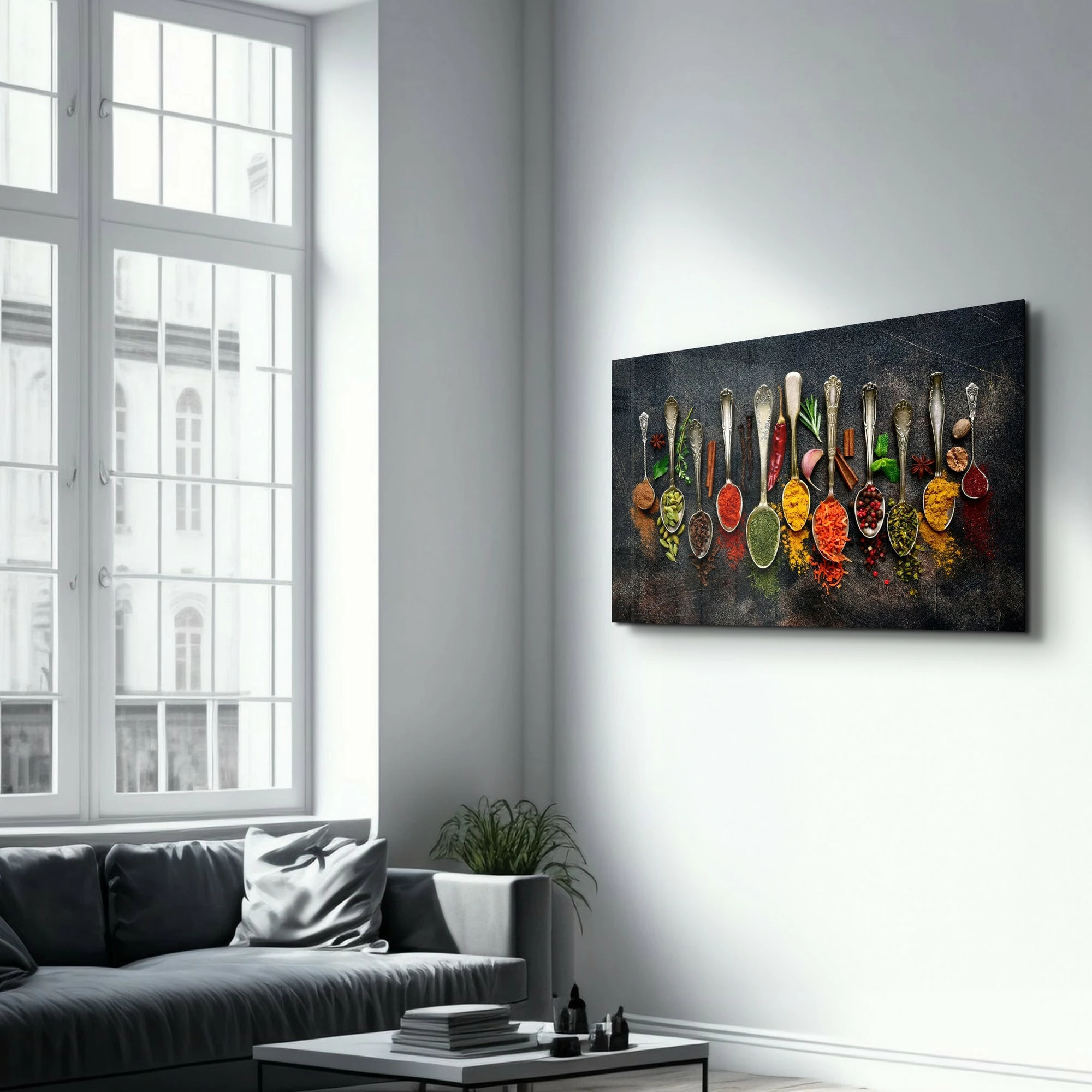 Pikturë dekorative prej xhami të temperuar, shumëngjyrëshe, CAM-5027, 46x72cm