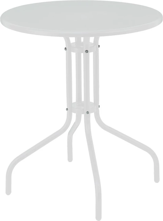 Set tavoline me karrige për terasë, Vergo-Tarete, metalik, ngjyrë e bardhë, 3 copë