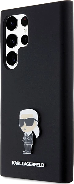 Mbështjellës Karl Lagerfeld Silicone Ikonik Metal Pin për Samsung Galaxy S24 Ultra, i zi