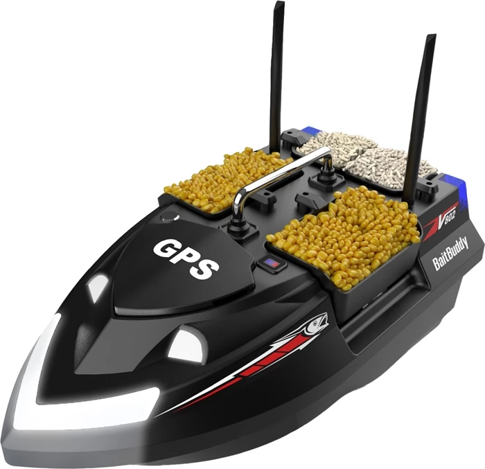 Varkë karremi me telekomandë, Flytec V802 PRO, 12000 mAh, GPS 160 pika, 4 dhoma 3 kg, e zezë