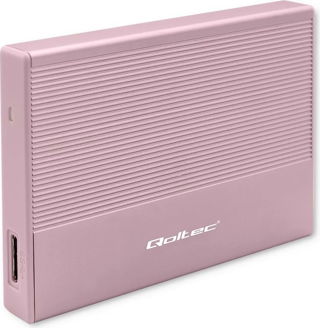Kasë Qoltec 2.5" për SSD/HDD, USB 3.0, 2TB, Rozë