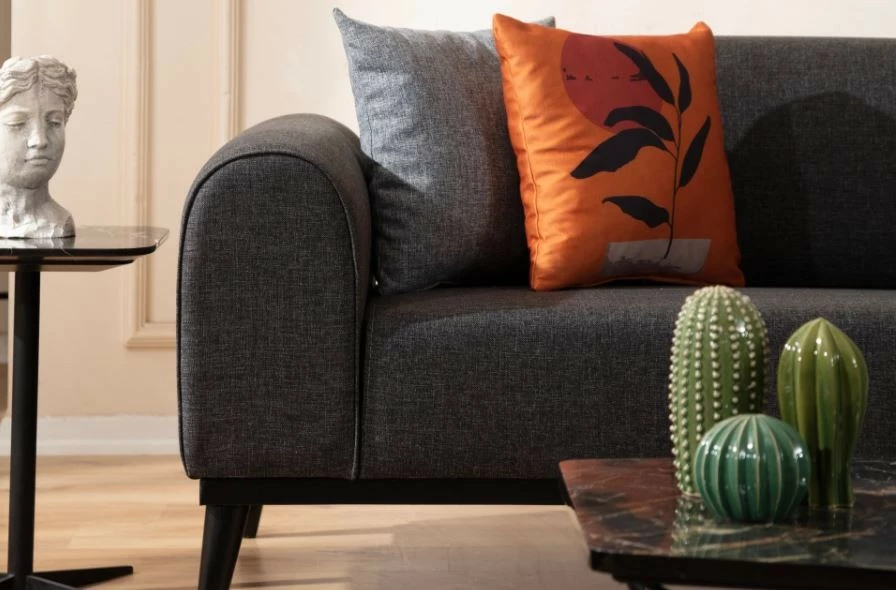 Divan-krevat treshe, ngjyrë antracit, Atelier del Sofa, Kapri