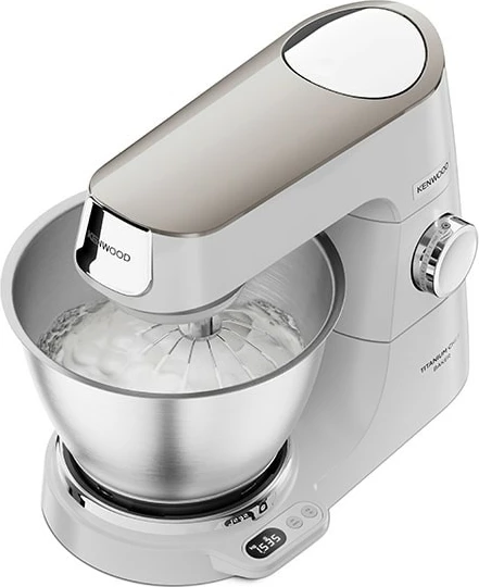 Mikser kuzhine Kenwood Titanium Chef Baker, 1200W, 6 shpejtësi, tas inoks, bardhë