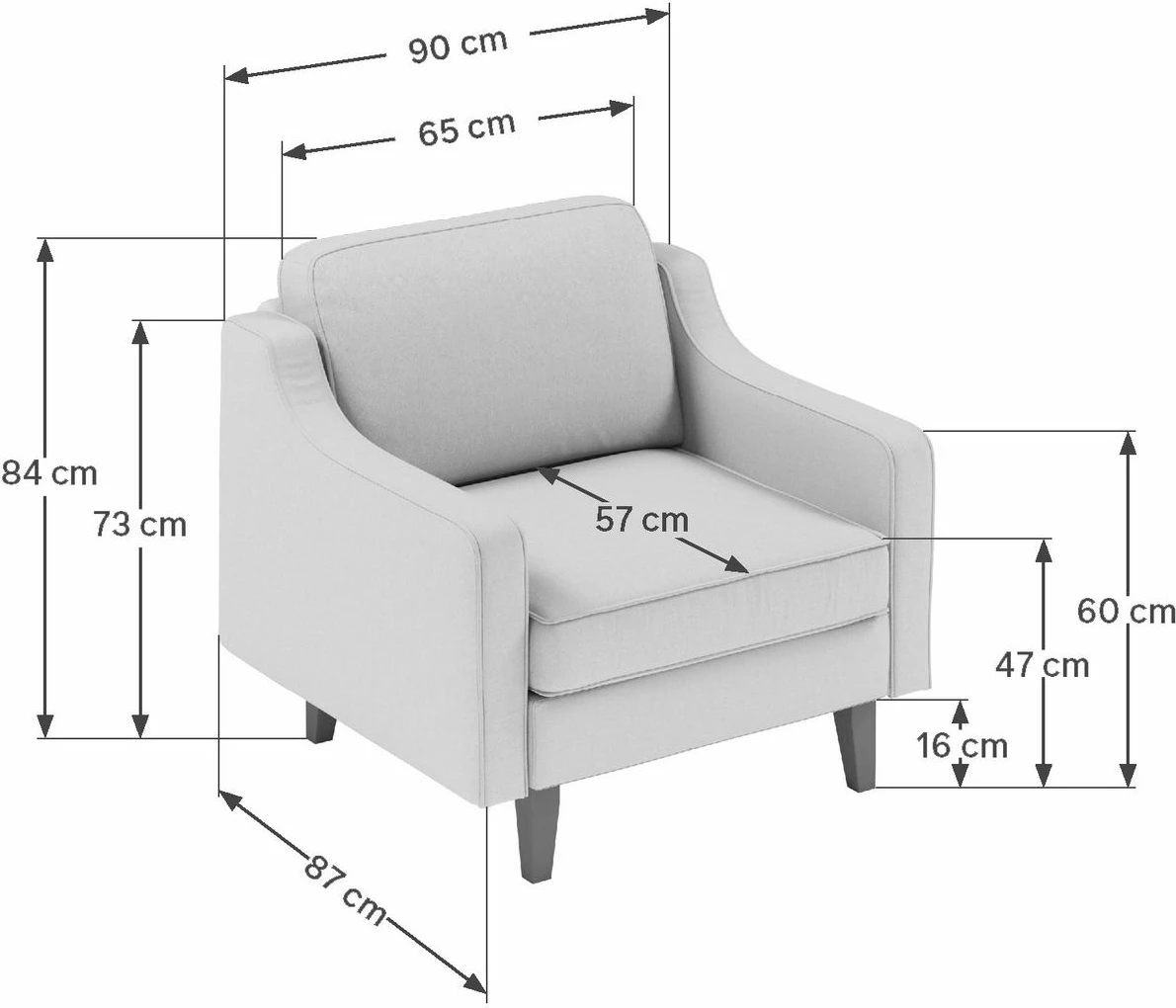 Karrige një vendëshe Robin 1, ngjyrë Beach, këmbë Walnut