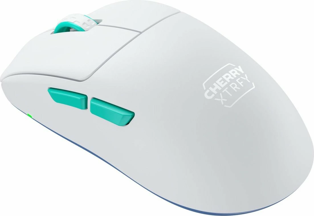 Maus Cherry XTRFY M68 Wireless, 26000 DPI, Blu, Turquoise, Bardhë