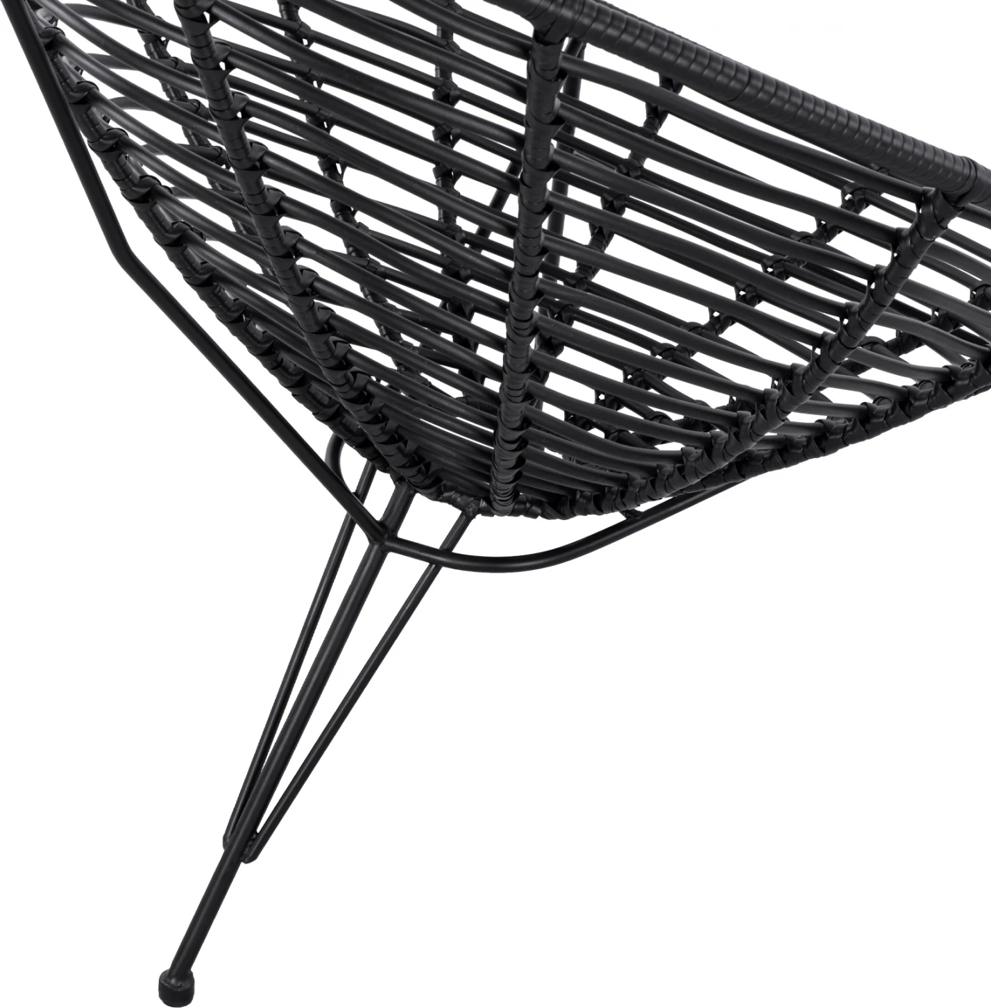 Karrige ALLEGRA, tipi fole, metalike, thurje, ngjyrë e zezë, 73x83x86 cm