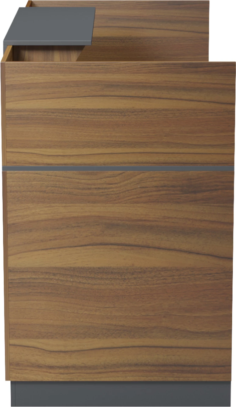 Banak recepsioni profesional BARRY, melaminë ngjyrë arrë-gri, 160x70x110 cm