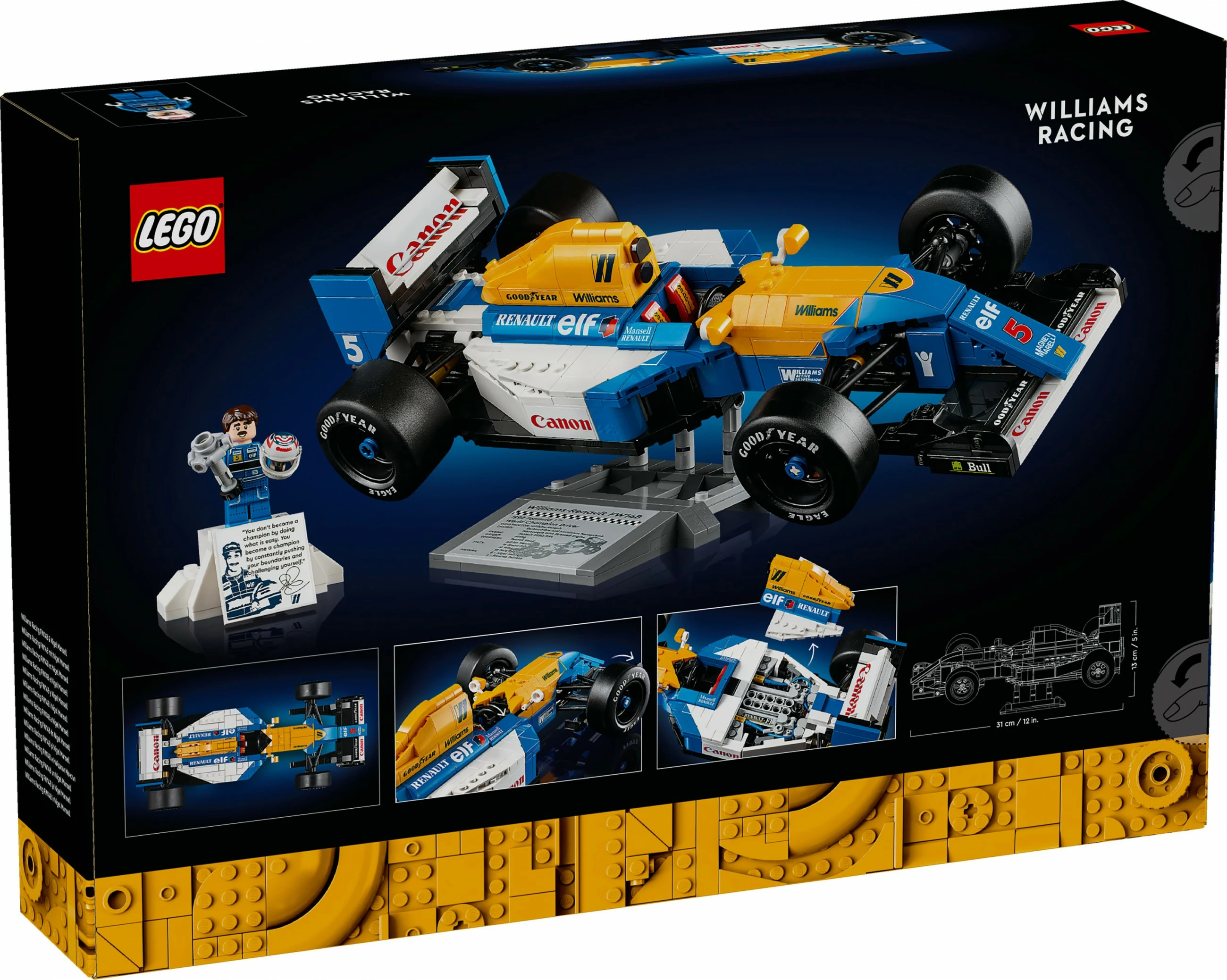 Set ndërtimi LEGO Williams Racing FW14B & Nigel Mansell, 799 pjesë, shumëngjyrësh