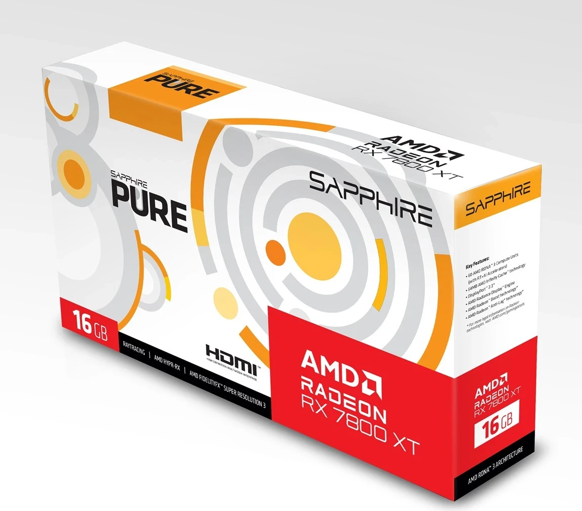 Kartë Grafike SAPPHIRE Radeon RX 7800 XT PURE GAMING OC 16GB GDDR6