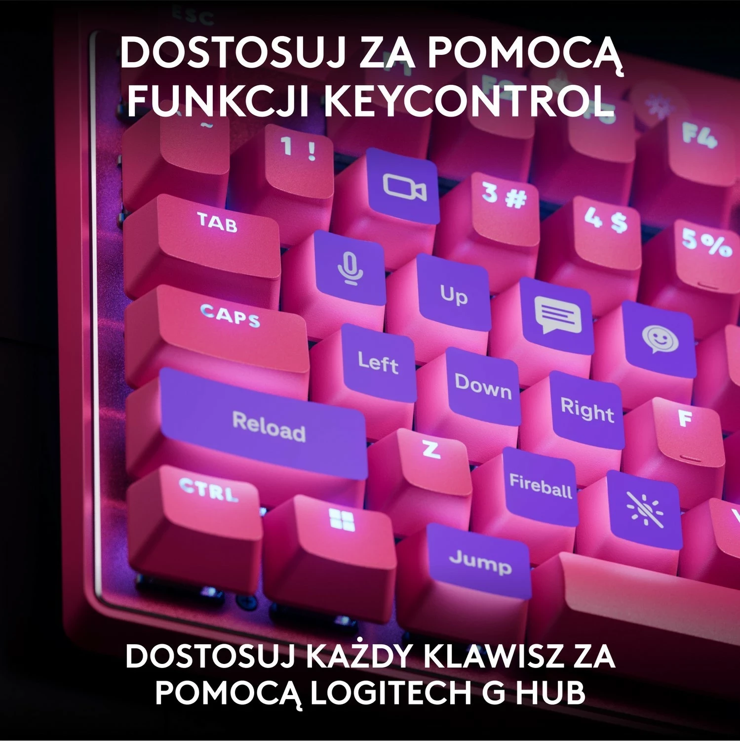Tastierë Logitech G Pro X TKL Rapid, RGB, magenta