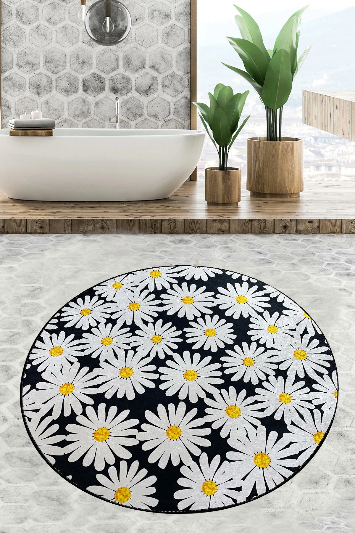 Tapet për banjo, model Mijölnir Primula Djt, shumëngjyrësh, 160 cm