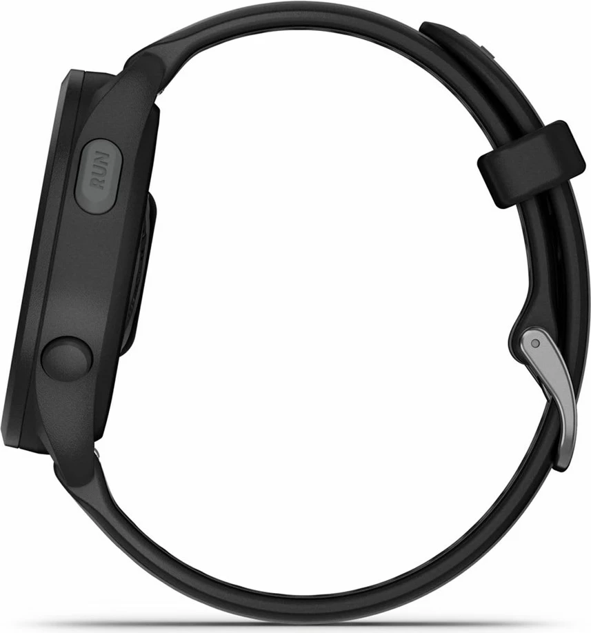 Smartwatch Garmin Forerunner 165 Music, 43mm, AMOLED, GPS, i zi/me rrip argjendi