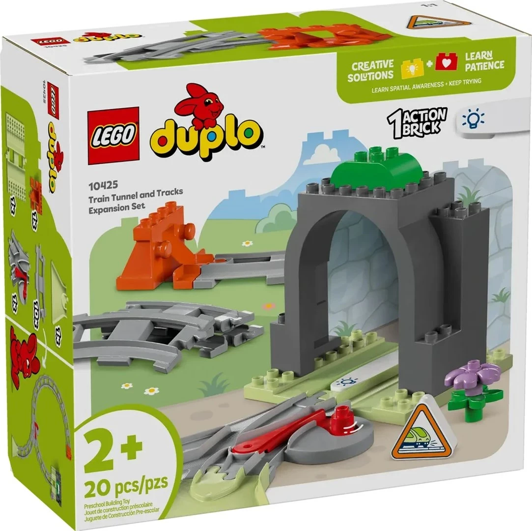 Set hekurudhor LEGO DUPLO 10425 Tunel dhe Shina, 20 pjesë