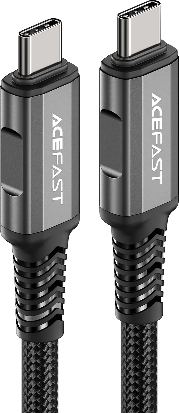 Kabllo USB-C në USB-C Acefast C1-09, USB4, PD3.1, 5A, 1m, gri-e zezë