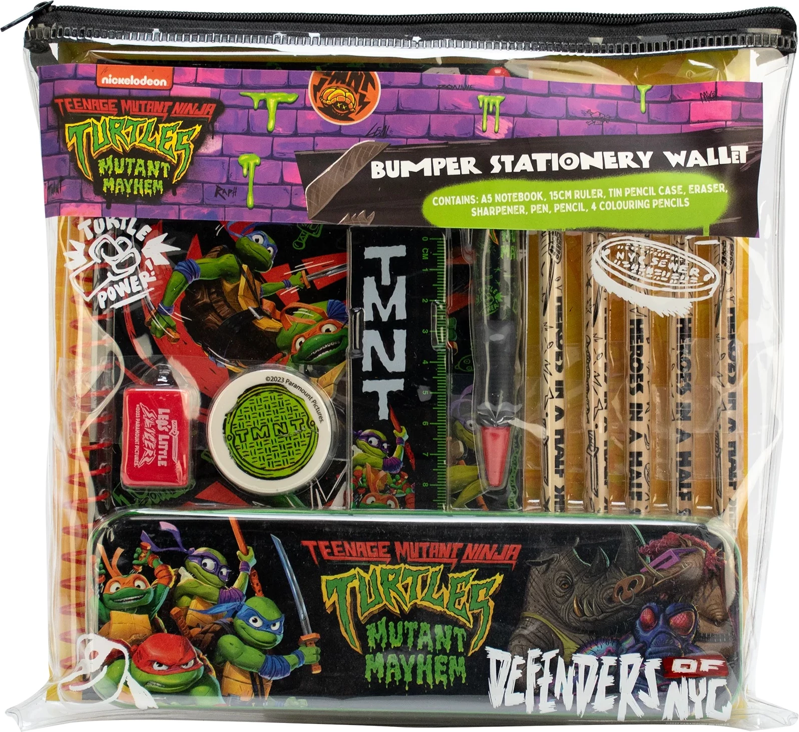 Set stacionerie BLUE SKY TMNT Ninja Turtles Bumper Compact, me çantë me zinxhir