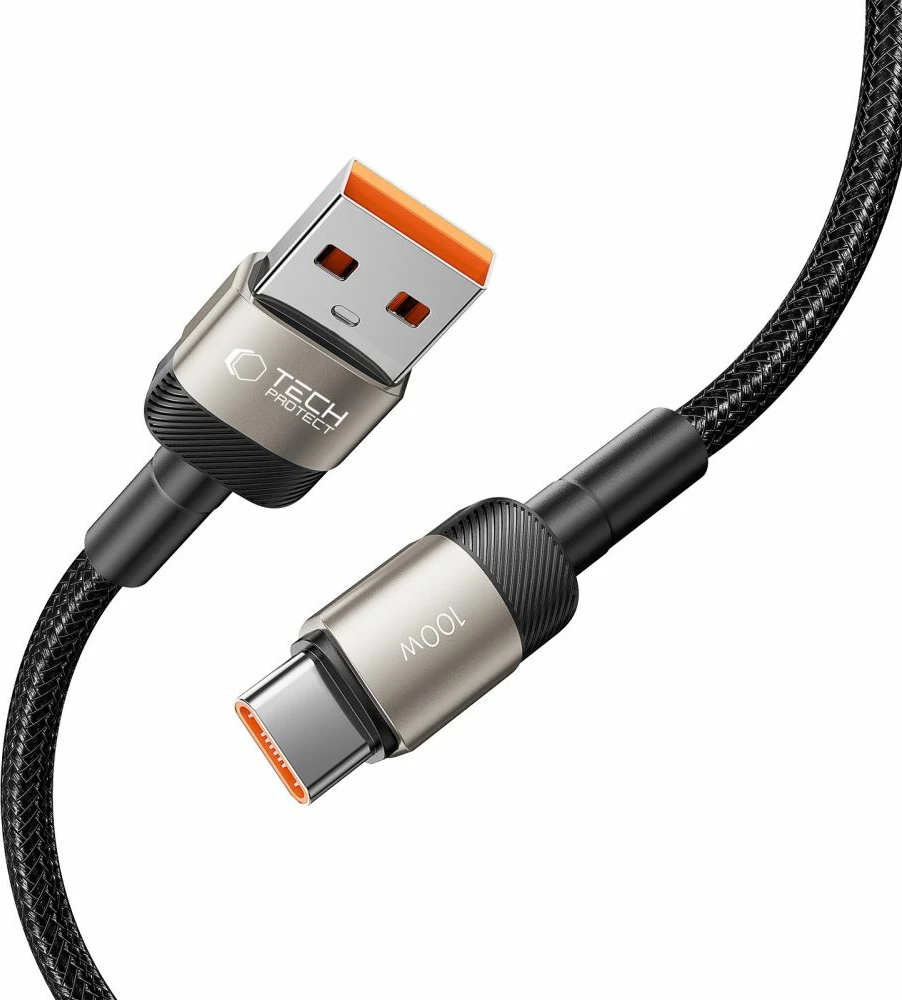 Kabllo Tech-Protect UltraBoost Evo, USB-C në USB-A, 2m, 100W, Titanium
