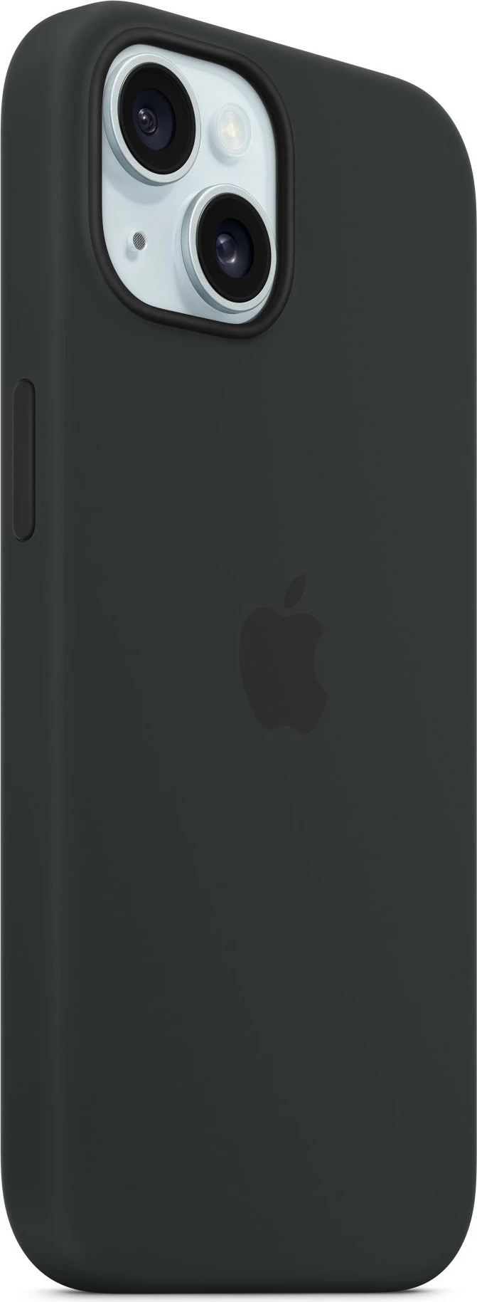 Mbështjellës Apple iPhone 15, silikon, MagSafe, ngjyrë e zezë